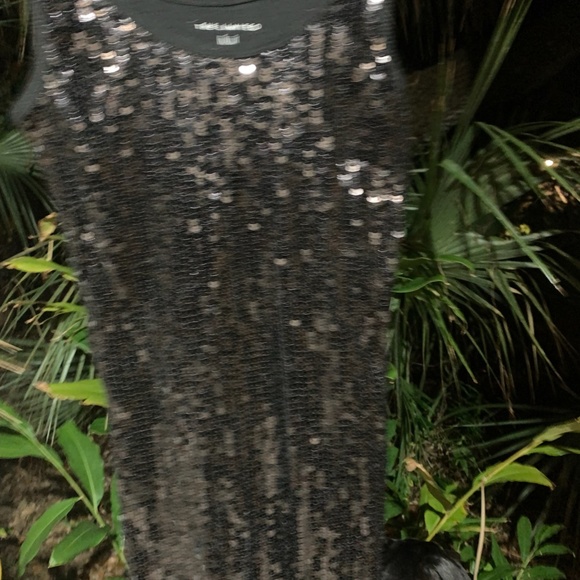 Amazing, Sexy Black Tank Top with sequens.  Beautiful Shirt! - Picture 2 of 4